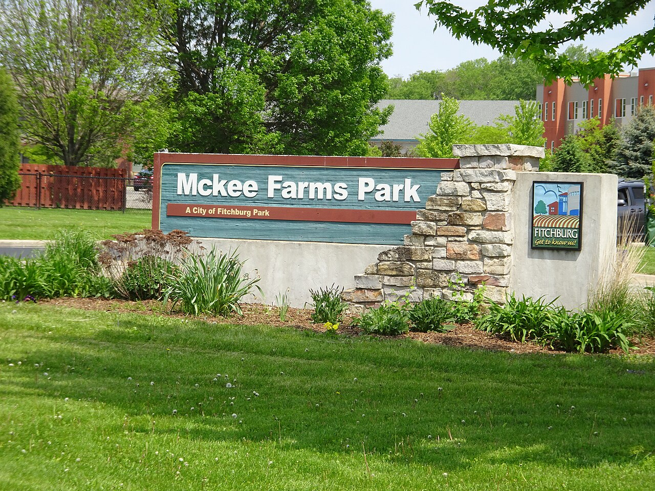 Entrance to McKee Farms Park in Fitchburg, Wisconsin
